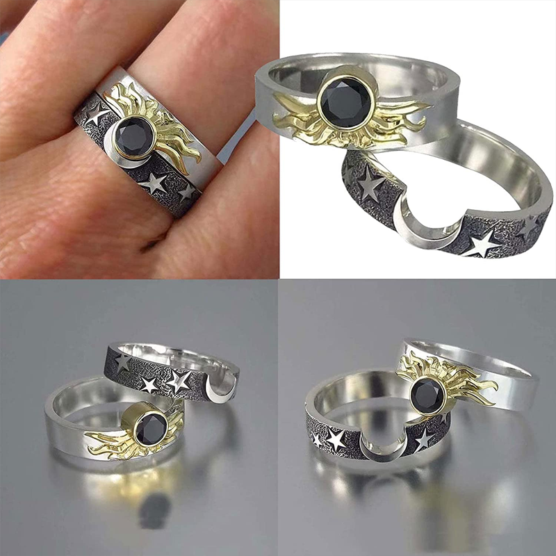 Avtoit | Vintage Star Moon Sun Ring Set
