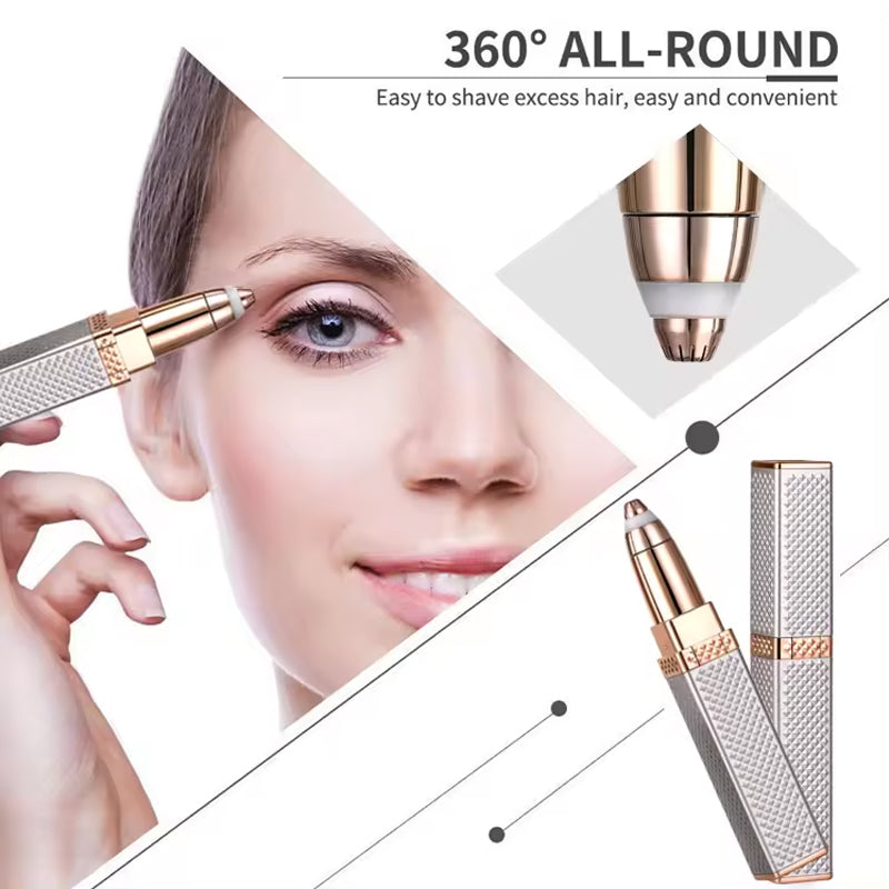 Avtoit | 4 In 1 Facial Electric Shaver For Women, Full Body Epilator Rechargeable Eyebrow Nose Bikini Area Hair Clipper