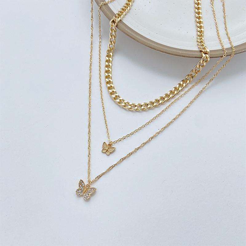 Avtoit | Stacked Butterfly Pendant Necklace