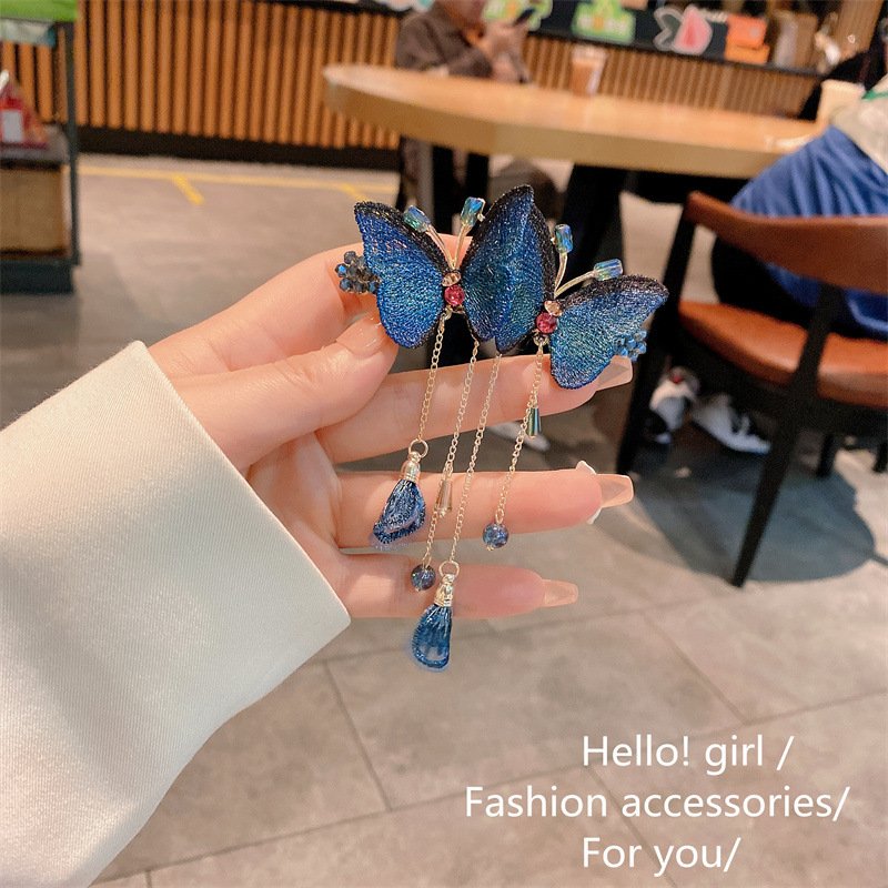 Avtoit | Temperament Butterfly Rhinestone Tassel Hair Clip