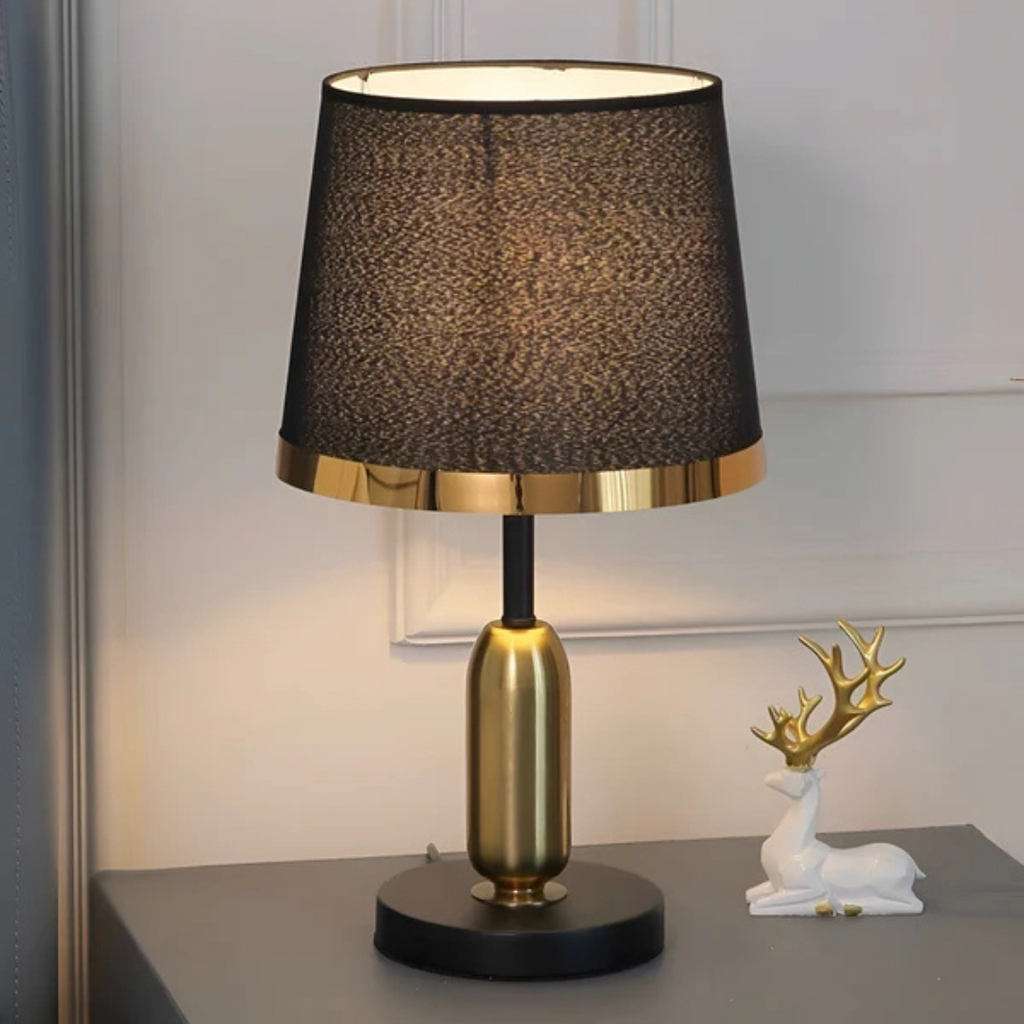 Avtoit | Lumivara Modern Black Fabric Table Lamp – Elegant Home Lighting