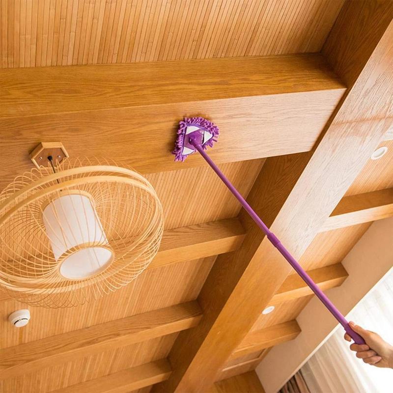 Rotatable adjustable triangular mop with 180-Degree Rotation