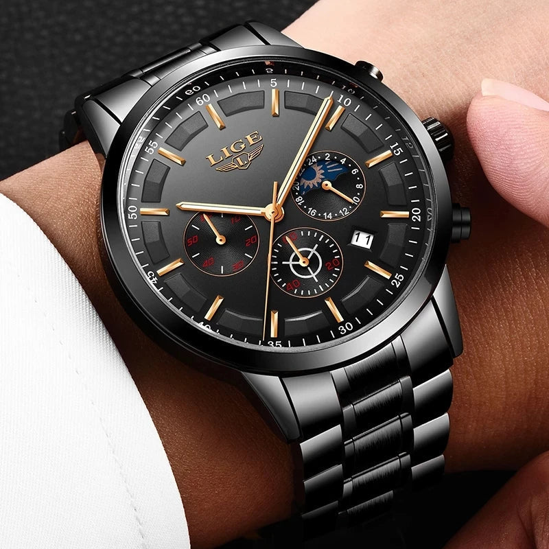 Avtoit | VanguardTime | Military Black Steel Watch – Sleek & Sophisticated