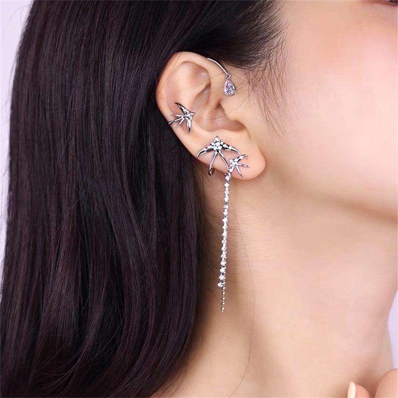 Avtoit | Rhinestone Swallow Earrings