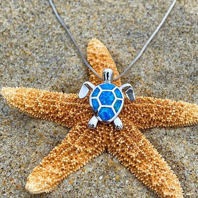 Avtoit | Blue Opal Sea Turtle Necklace