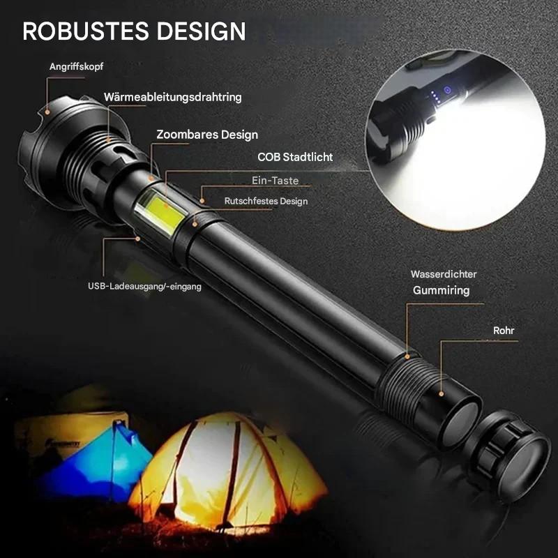 Avtoit | Tactical Flashlight – LED Flashlight with Zoom & Power Bank Function