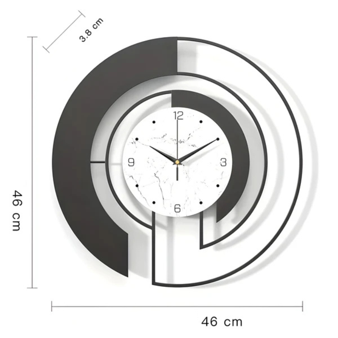 Avtoit | Arch | Large Black Wall Clock Modern 46x46 cm