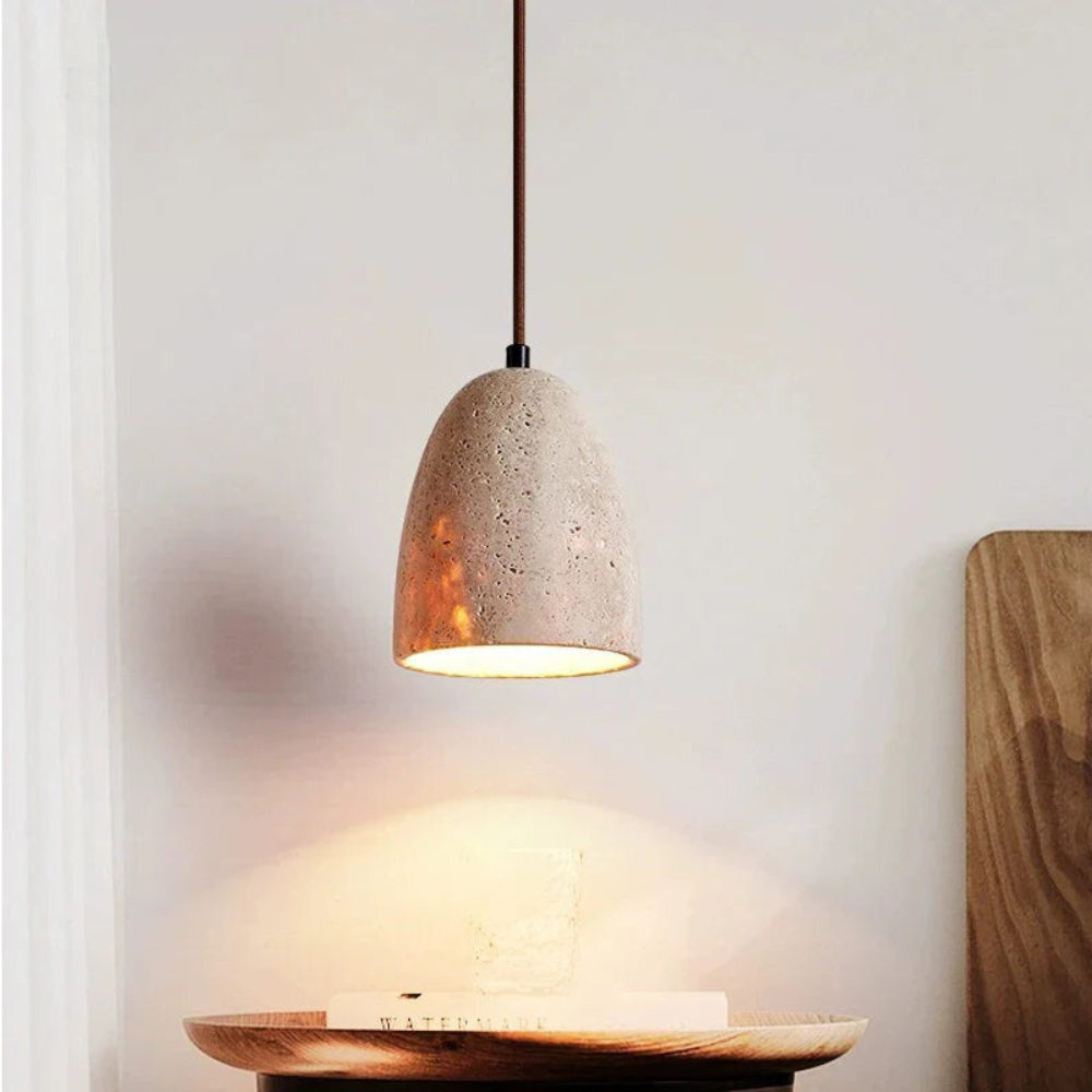Avtoit | TerraLume – Pendant light with natural stone texture and warm glow