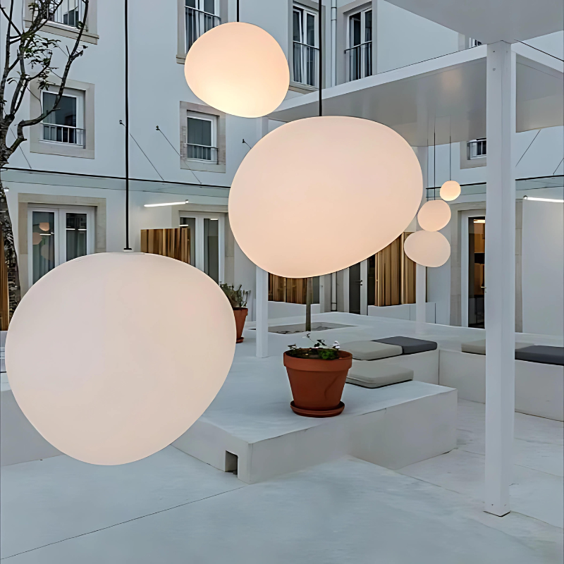 Avtoit | GloStone | Elegant Glass Pebble Pendant Light