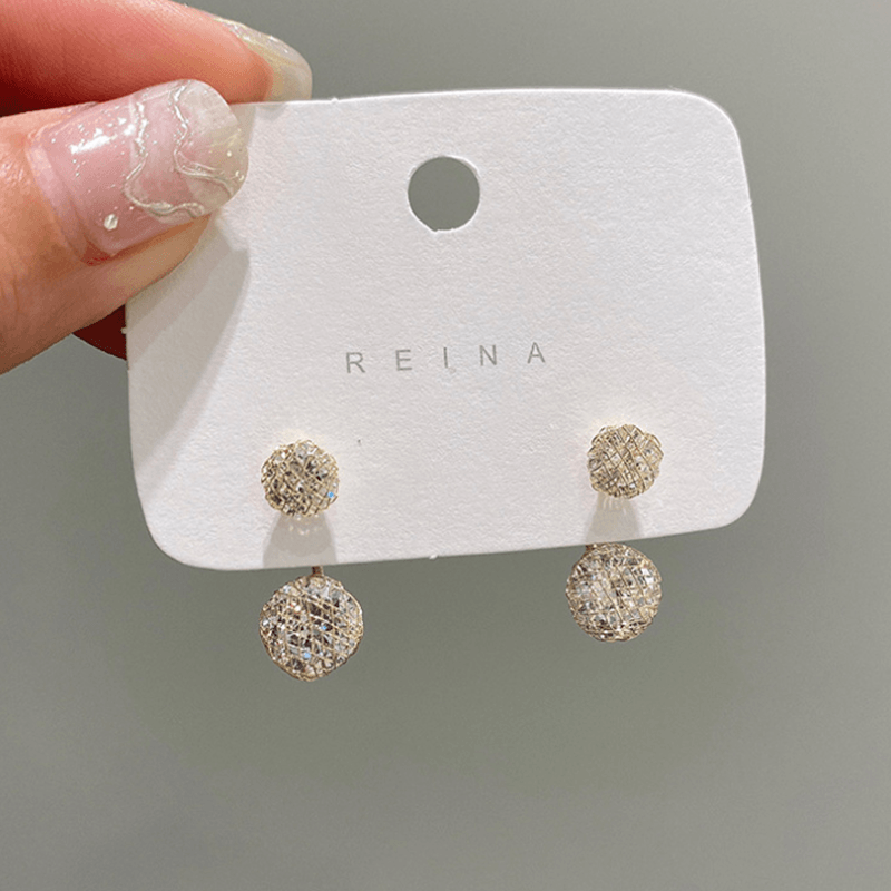 Avtoit | Simple Hollow Diamond Ball Earrings