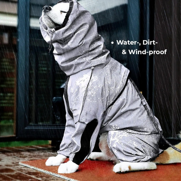 Avtoit | Waterproof Dog Coat with Legs – Reflective Dog Rain Jacket for Small & Large Breeds | Best Rain Coat for Dogs UK