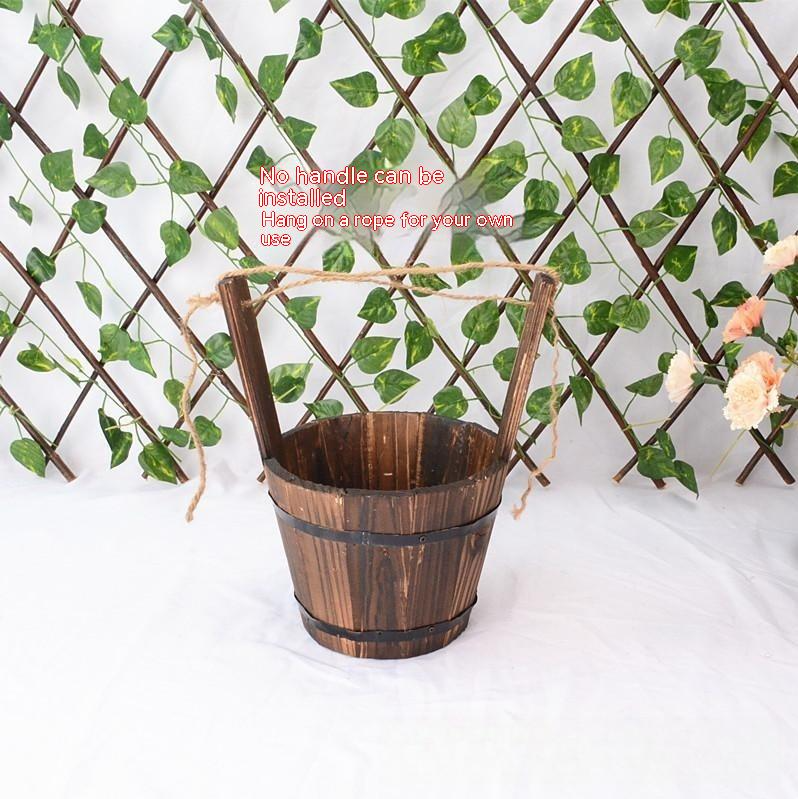 Avtoit | Wooden Bucket Planter in Barrel Design for Garden and Terrace – Decorative Flower Pots made of Wood