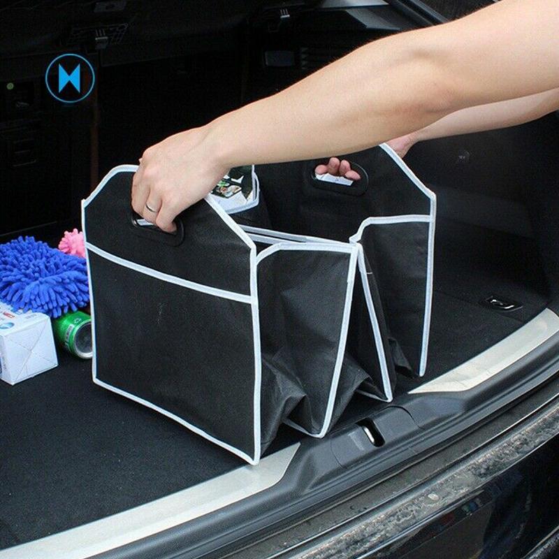 Foldable Car Trunk Storage Box with 3 Compartments