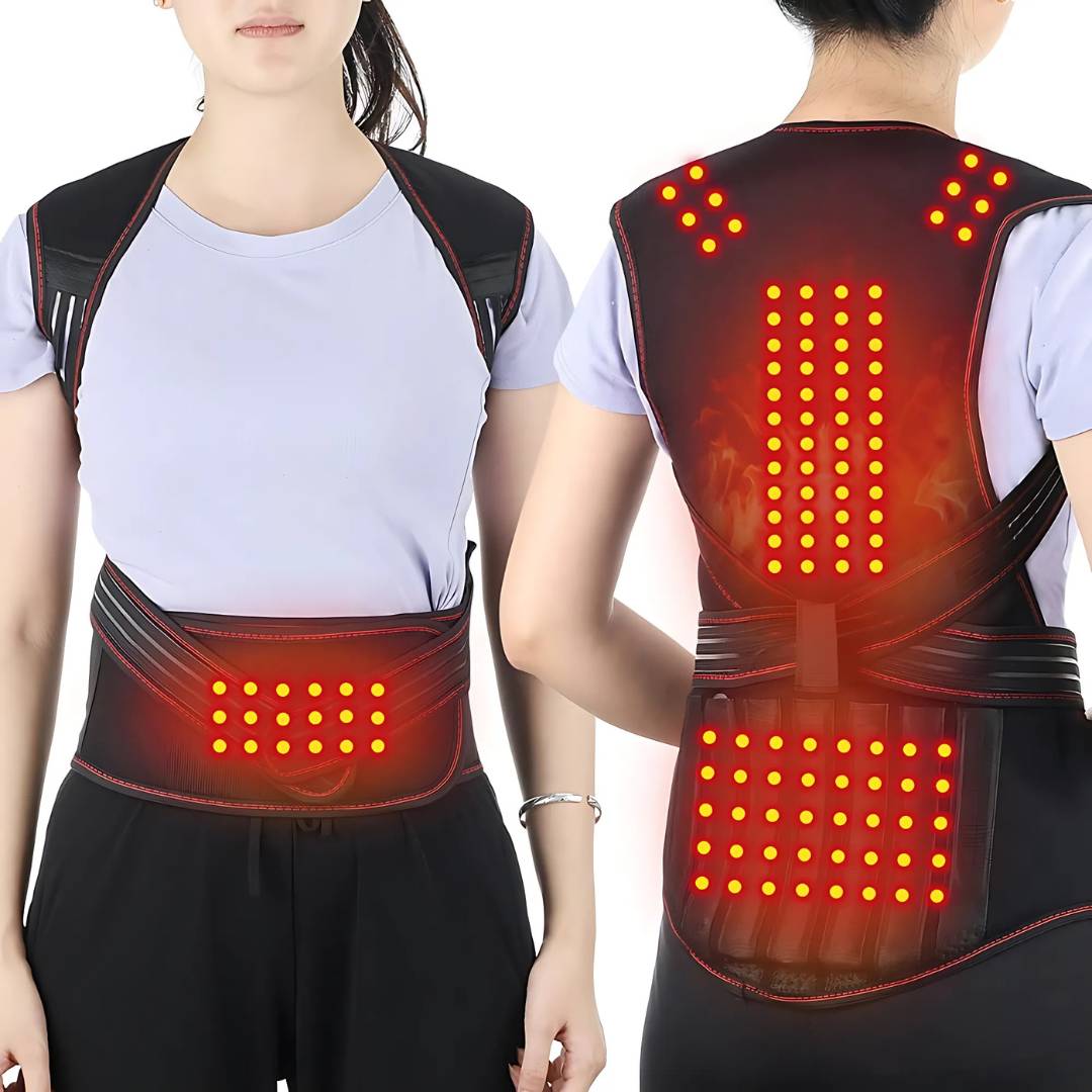 Avtoit | Self-Heating Back Support Brace | Adjustable Heated Posture Corrector for Back Pain Relief & Improved Posture