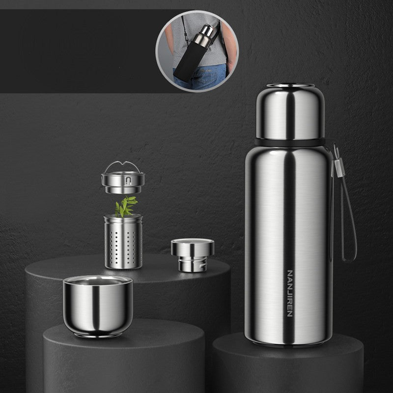 Avtoit | Insulated Thermos Water Bottle, with Tea Filter & Wide-mouth Opening, for Coffee, Tea & Cold Beverage