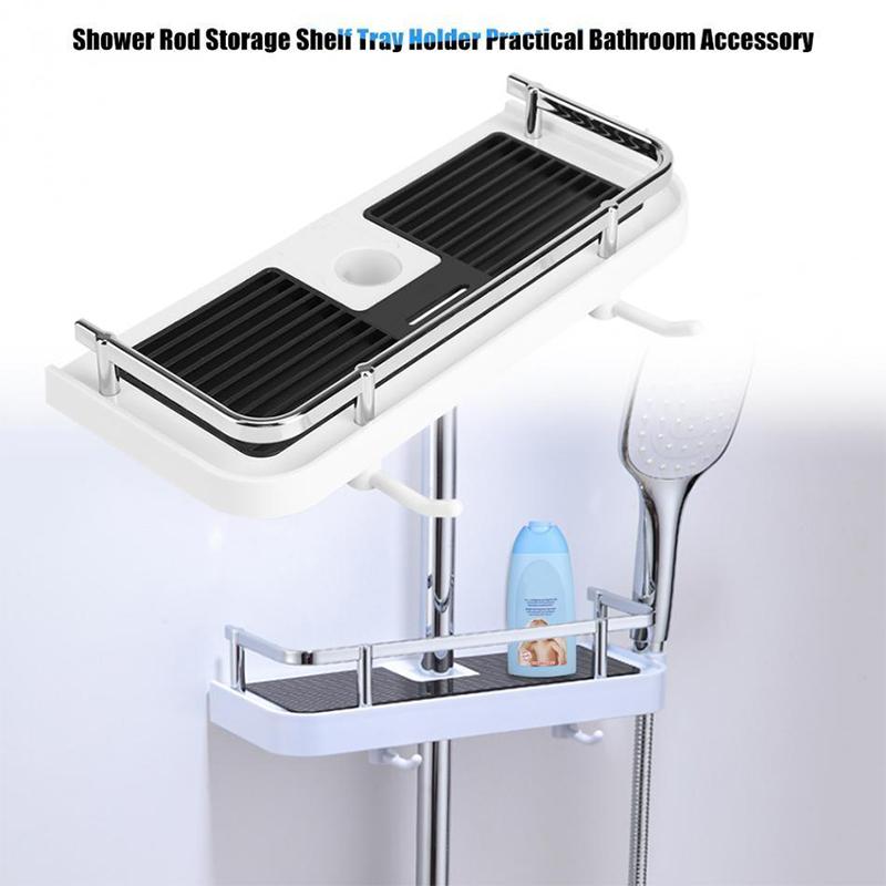 Avtoit | Bathroom Shelf Caddy for Shower Rod, No Drilling Pole Shower Storage Shelf Holder