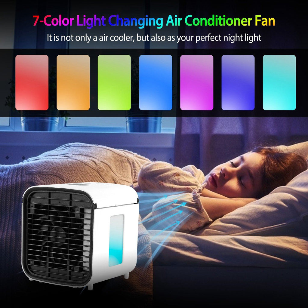 Avtoit | 7-Colors Switchable Portable Mini Air Conditioner Cooler Fan