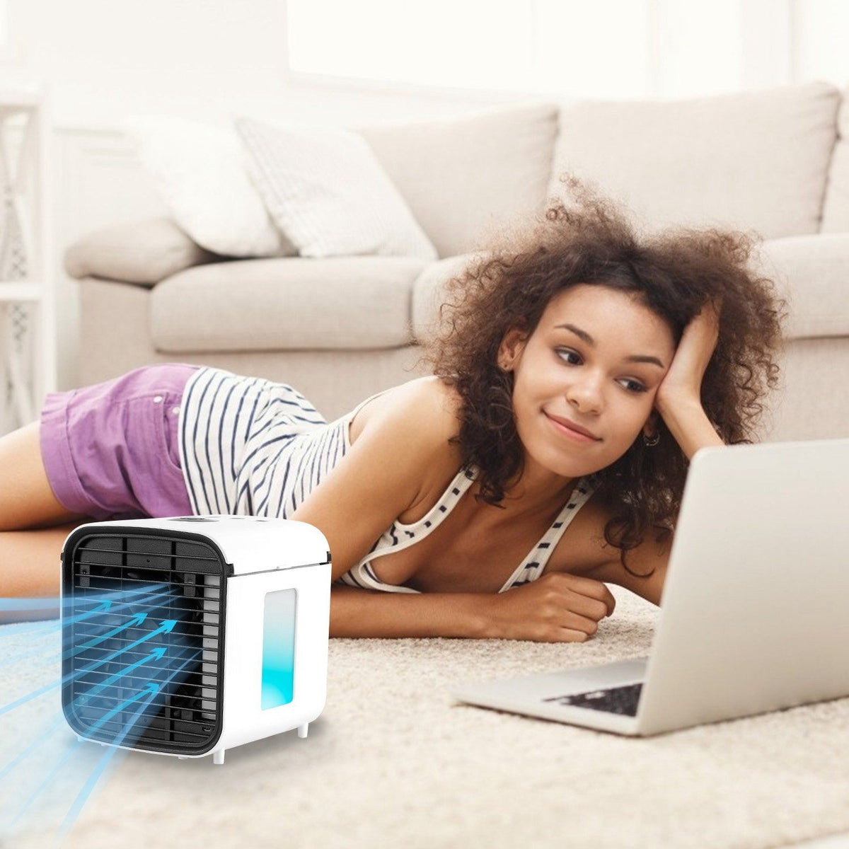 Avtoit | 7-Colors Switchable Portable Mini Air Conditioner Cooler Fan