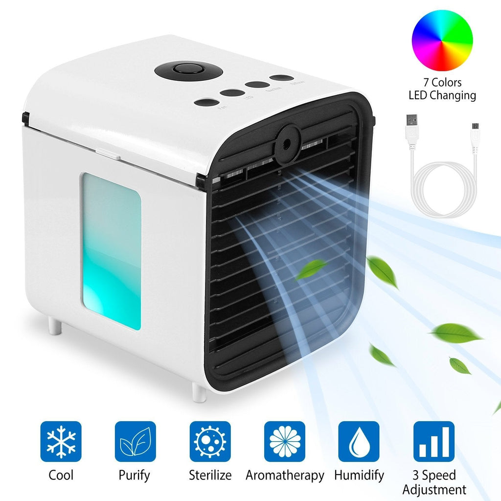Avtoit | 7-Colors Switchable Portable Mini Air Conditioner Cooler Fan