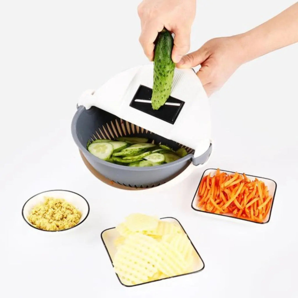 Avtoit | 7-in-1 Vegetable Cutter with Drain Basket and Interchangeable Blades
