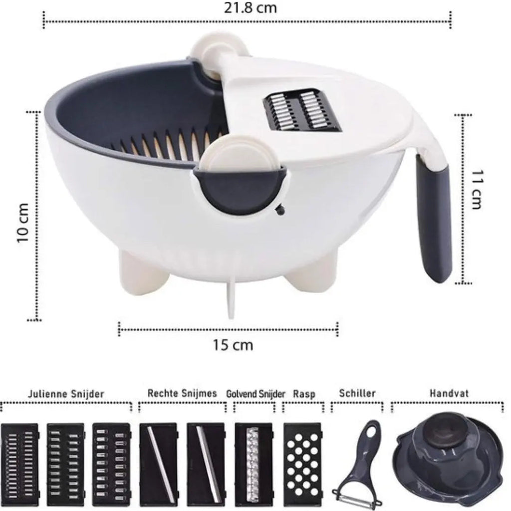 Avtoit | 7-in-1 Vegetable Cutter with Drain Basket and Interchangeable Blades