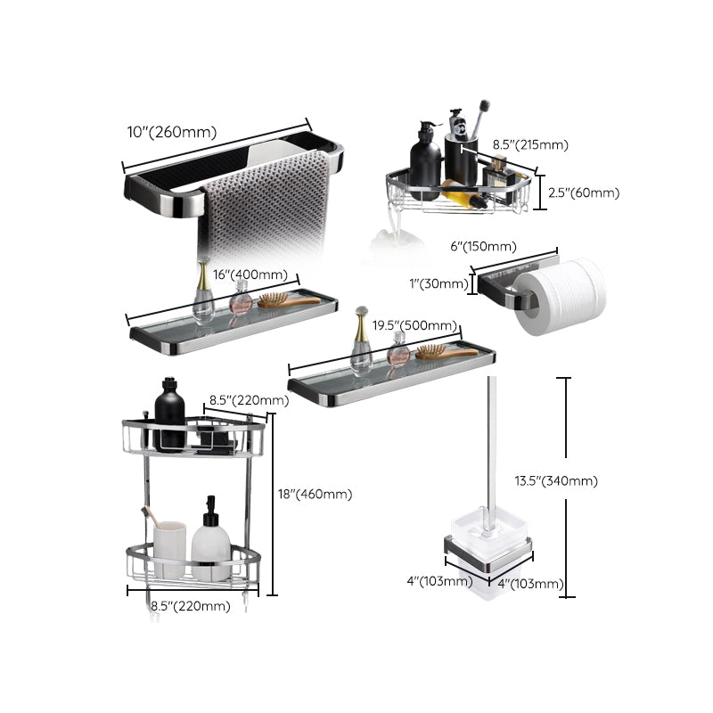 Avtoit | 5-piece modern bathroom accessories as single item or in set Polished chrome bathroom set
