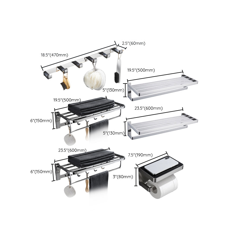 Avtoit | 5-piece modern bathroom accessories as single item or in set Polished chrome bathroom set