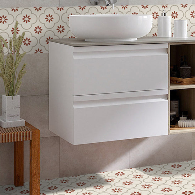 Avtoit | Peel & Stick Vinyl Floor Lightly patterned vinyl floor with straight edge