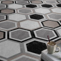 Avtoit | Peel & Stick Vinyl Floor Mat Dark Vinyl Floor with Brick Look