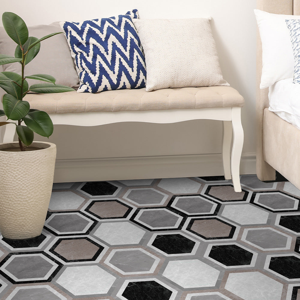Avtoit | Peel & Stick Vinyl Floor Mat Dark Vinyl Floor with Brick Look