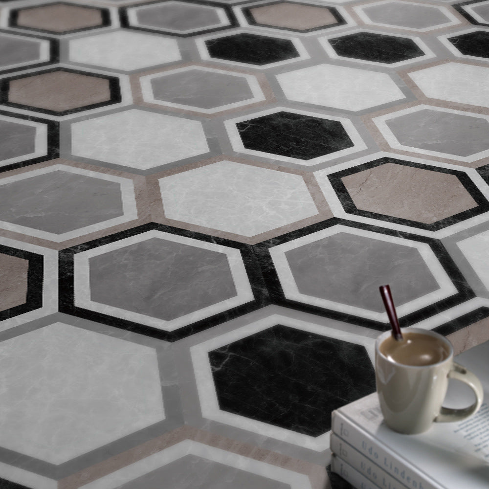 Avtoit | Peel & Stick Vinyl Floor Mat Dark Vinyl Floor with Brick Look