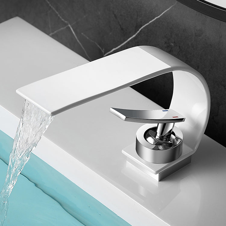 Avtoit | Bathroom faucet brass waterfall spout lever handle basin faucet
