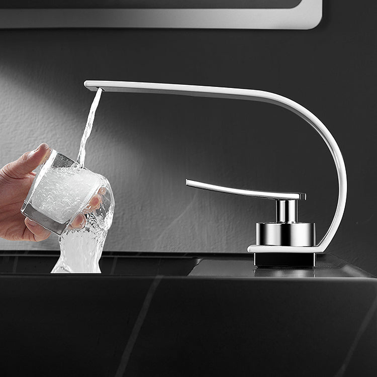 Avtoit | Bathroom faucet brass waterfall spout lever handle basin faucet