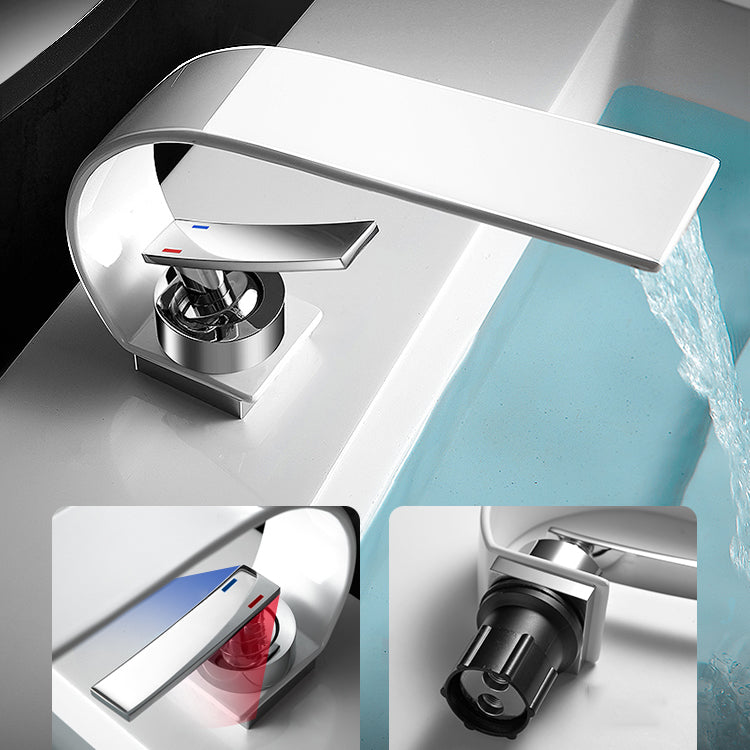 Avtoit | Bathroom faucet brass waterfall spout lever handle basin faucet