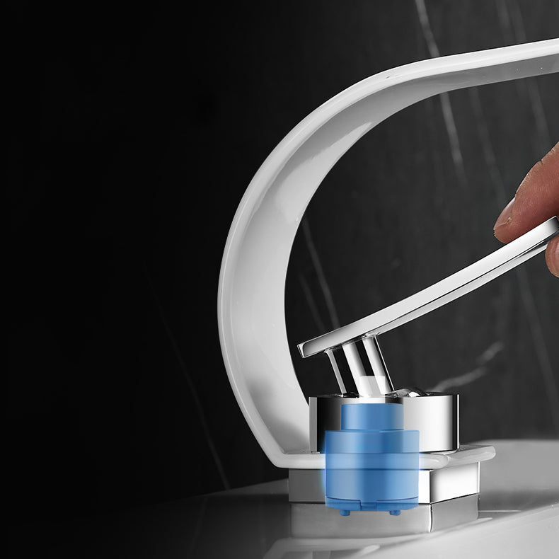 Avtoit | Bathroom faucet brass waterfall spout lever handle basin faucet
