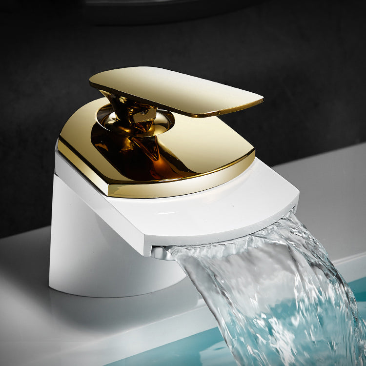 Avtoit | Bathroom Sink Faucet Lever Handle Brass Waterfall Spout Sink Faucet