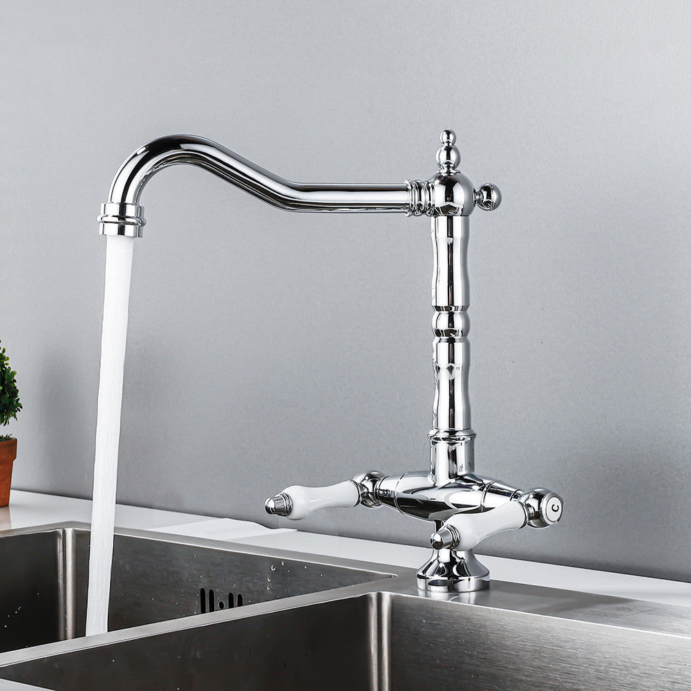 Avtoit | Traditional Kitchen Bar Faucet Double Handle High Arc No Sensor Bar Faucet