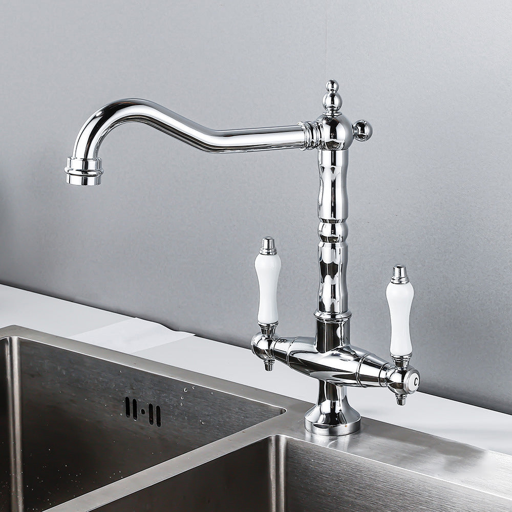 Avtoit | Traditional Kitchen Bar Faucet Double Handle High Arc No Sensor Bar Faucet