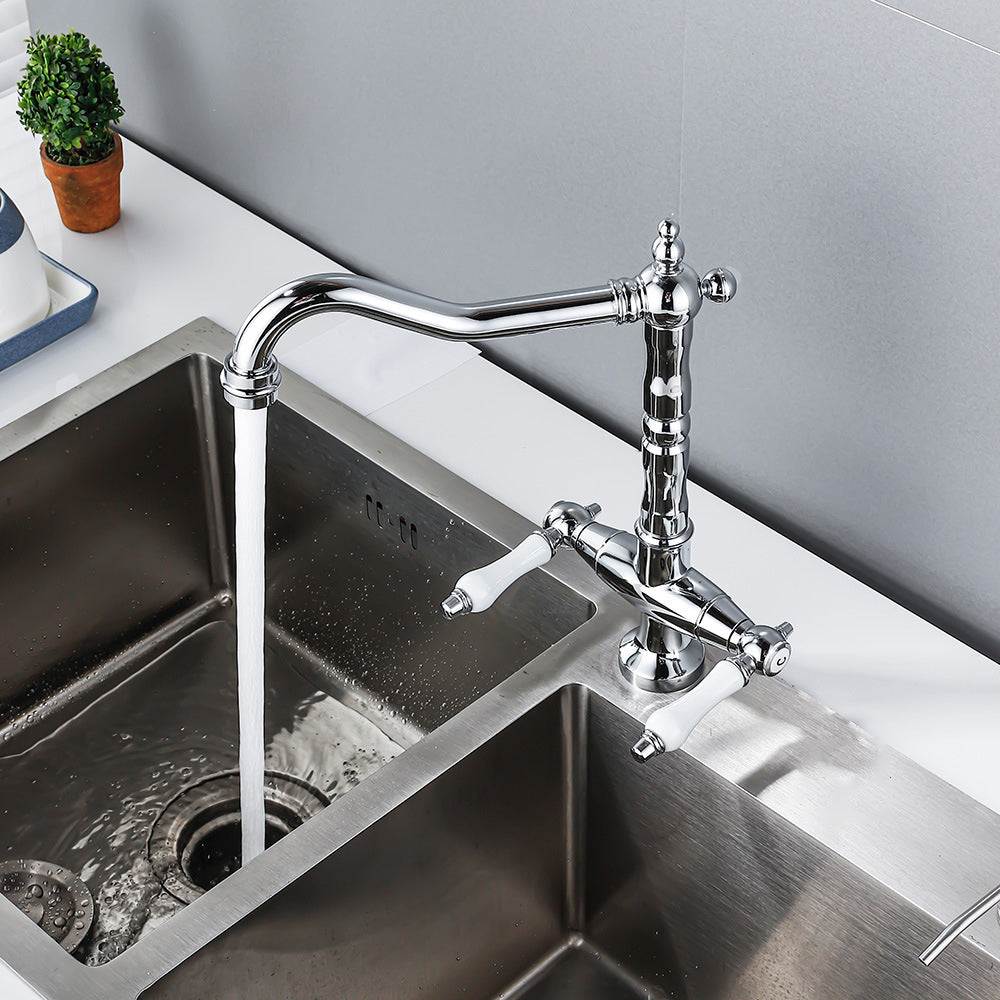 Avtoit | Traditional Kitchen Bar Faucet Double Handle High Arc No Sensor Bar Faucet