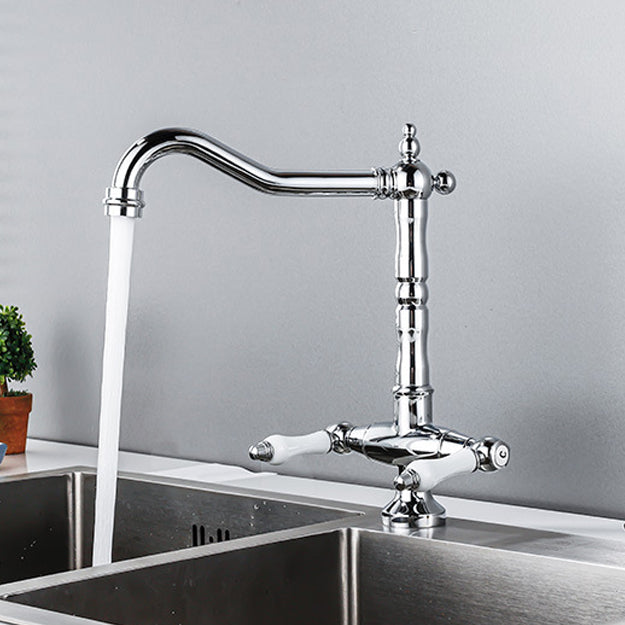Avtoit | Traditional Kitchen Bar Faucet Double Handle High Arc No Sensor Bar Faucet