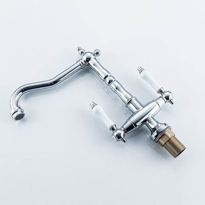 Avtoit | Traditional Kitchen Bar Faucet Double Handle High Arc No Sensor Bar Faucet