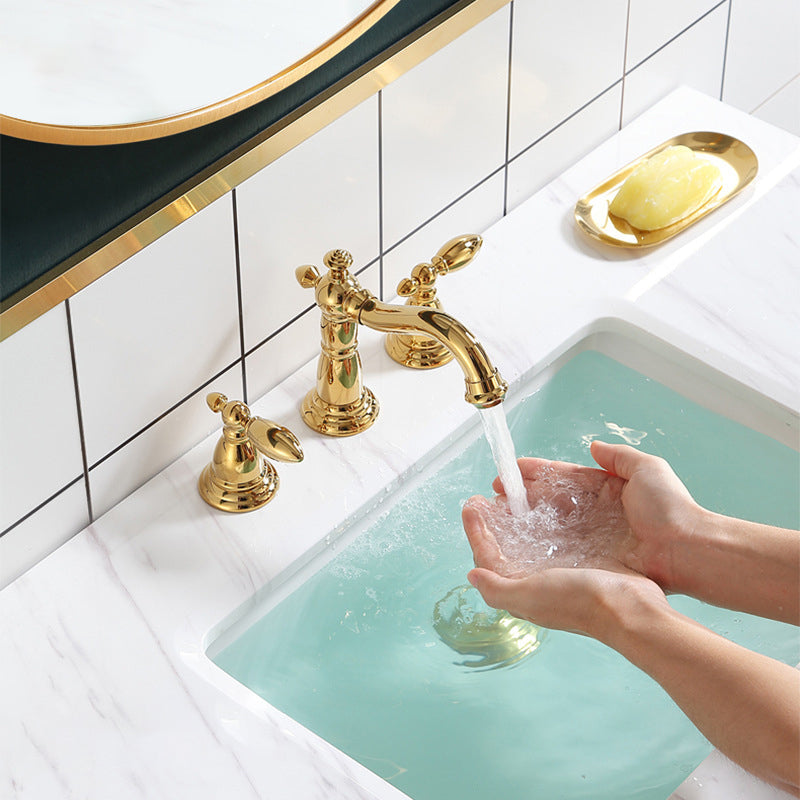 Avtoit | European Style Widespread Sink Mixer Brass 2 Handle Bathroom Vessel Mixer with Hoses