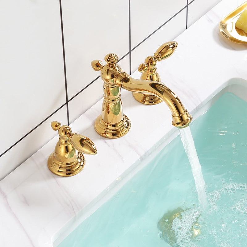 Avtoit | European Style Widespread Sink Mixer Brass 2 Handle Bathroom Vessel Mixer with Hoses