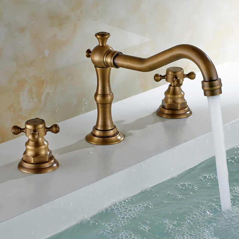 Avtoit | European Style Widespread Sink Mixer Brass 2 Handle Bathroom Vessel Mixer with Hoses