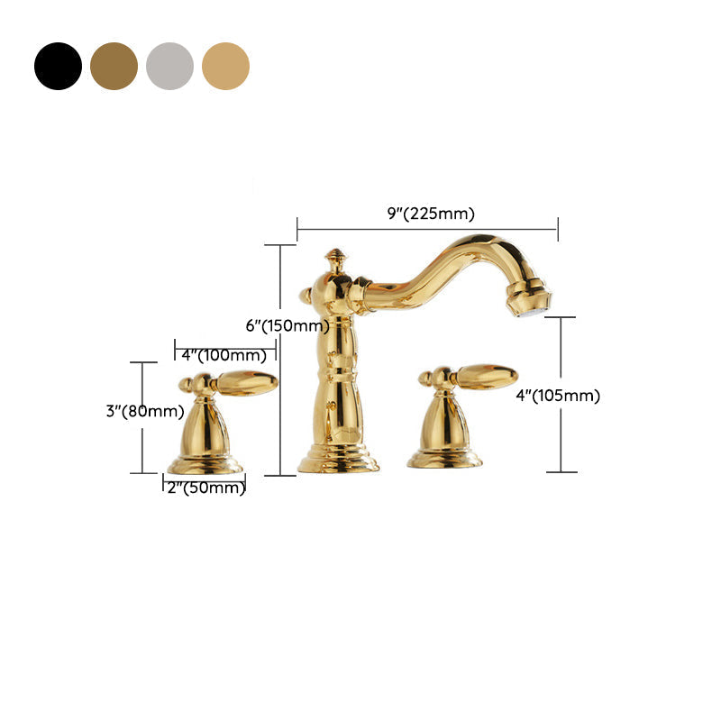 Avtoit | European Style Widespread Sink Mixer Brass 2 Handle Bathroom Vessel Mixer with Hoses