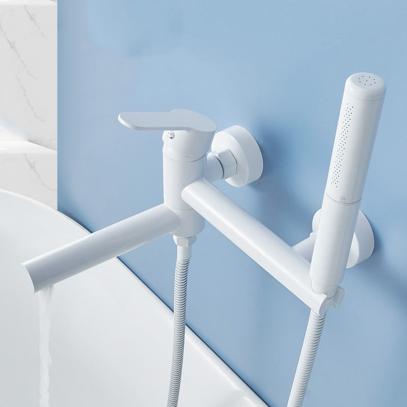Avtoit | Metal Modern Bathroom Faucet White Single Handle Bathtub Fill Valve Trim