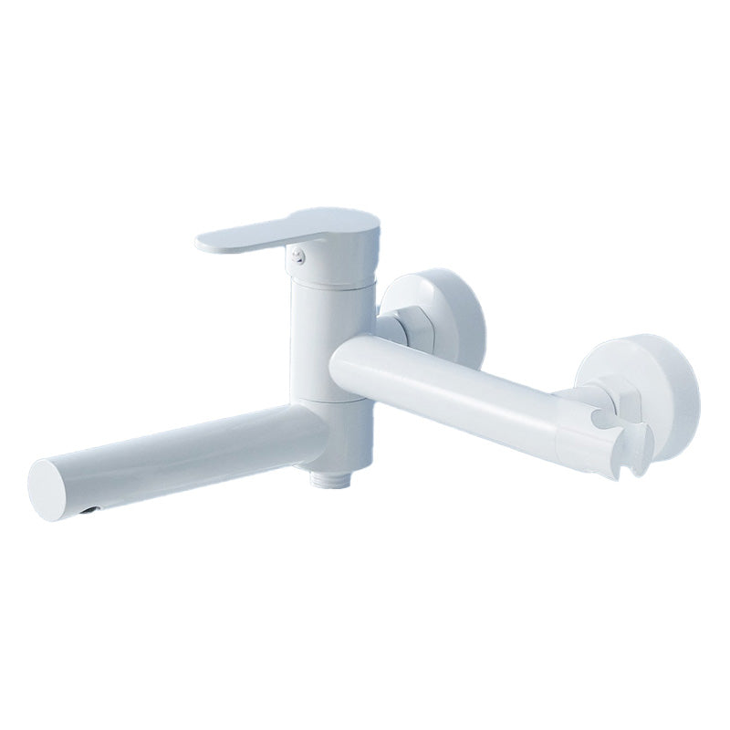 Avtoit | Metal Modern Bathroom Faucet White Single Handle Bathtub Fill Valve Trim