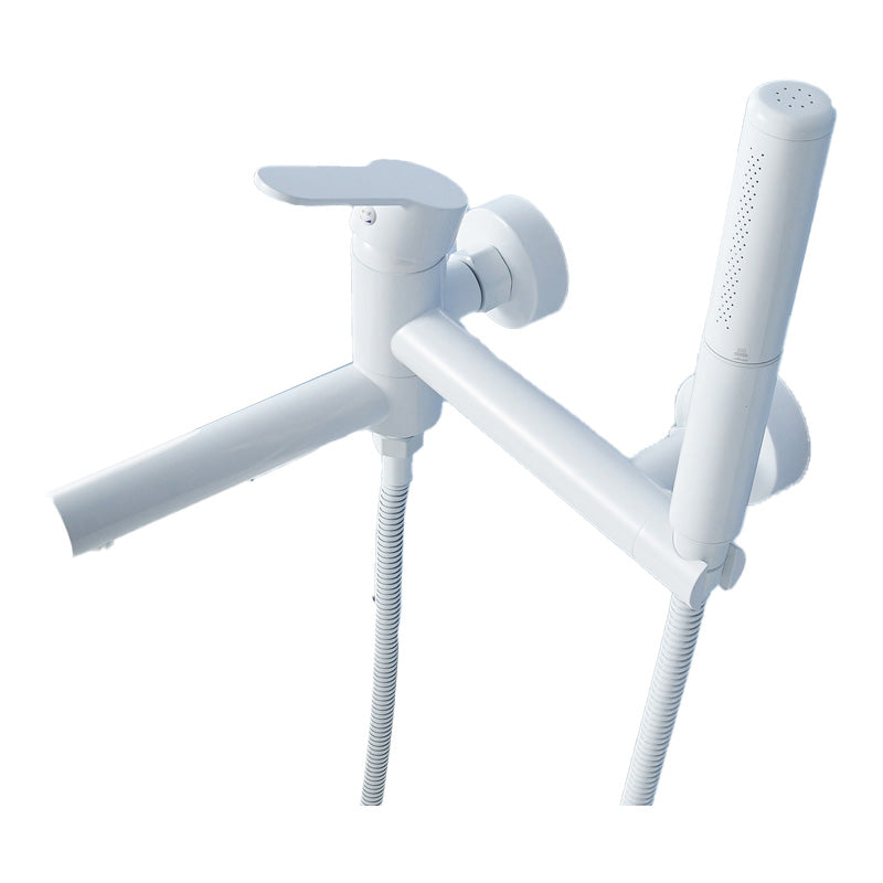 Avtoit | Metal Modern Bathroom Faucet White Single Handle Bathtub Fill Valve Trim