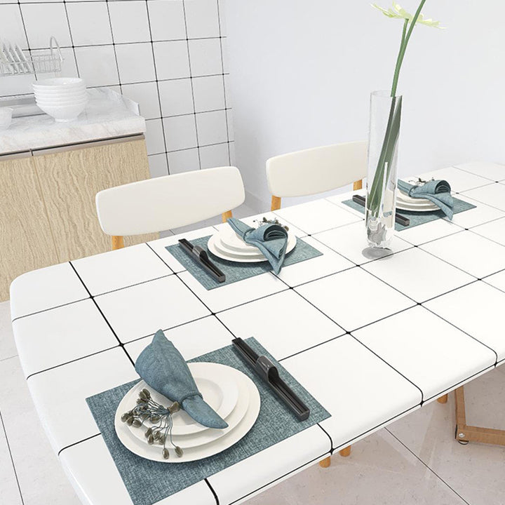 Avtoit | White Peel & Stick Tile Mirror Plastic Grid Wallpaper for Kitchen and Bathroom