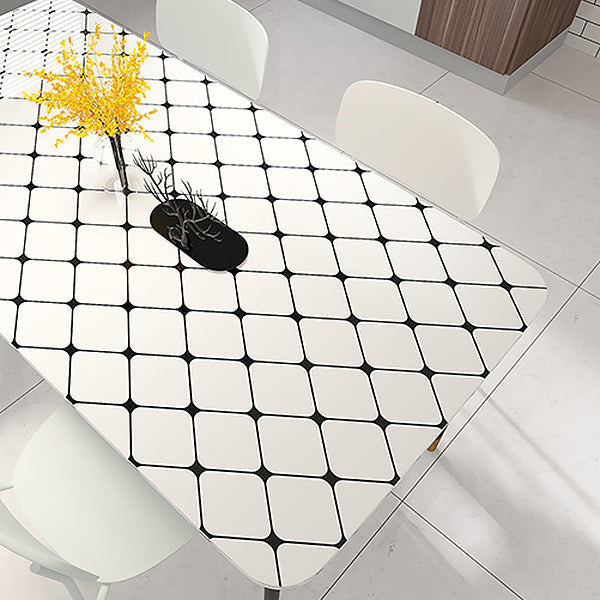 Avtoit | White Peel & Stick Tile Mirror Plastic Grid Wallpaper for Kitchen and Bathroom